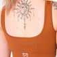 Ribbed Square-Neck Sports Bra